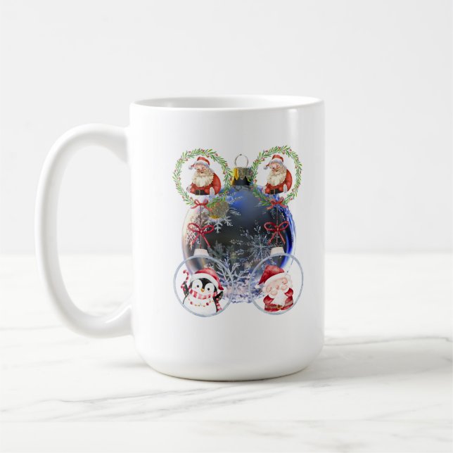 Caneca De Café Holiday Characters on a Snowflake Ornament (Esquerda)