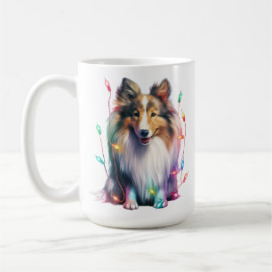 CANECA DE CAFÉ HOLIDAY CHRISTMAS SHETLAND SHEEPDOG CACHORRO