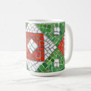 Caneca De Café HOLIDAY MOSAIC Tall White Mug