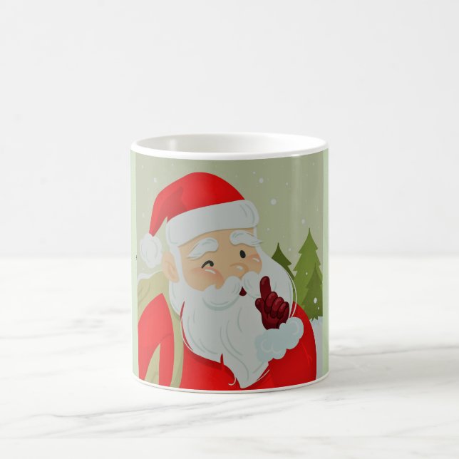 Caneca De Café Holiday Papai Noel E Flocos De Neve (Centro)
