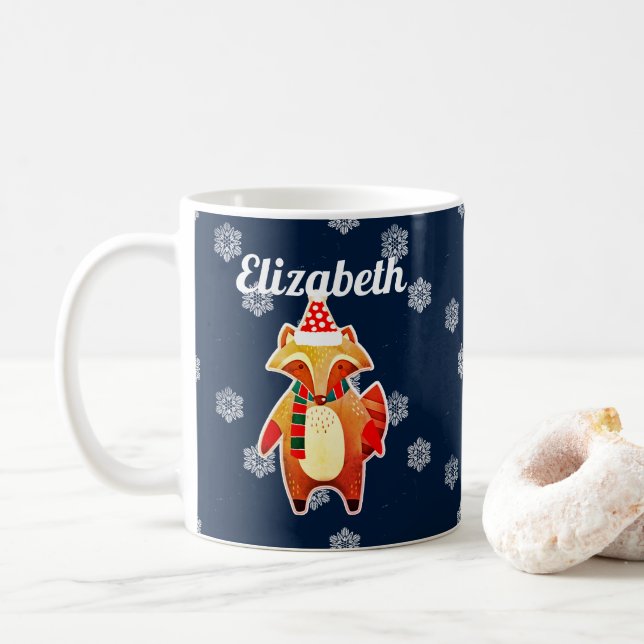 Caneca De Café Holiday Raccoon (Com Donut)