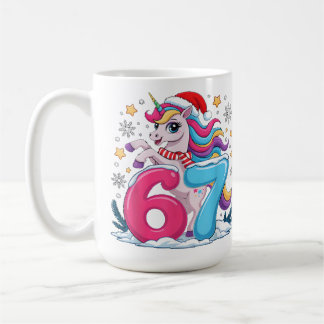 Caneca De Café Holiday Unicorn 67 — Candy Colors & Snow Magic