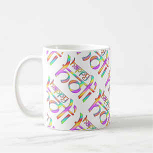 Caneca De Café holiES - gradiente colorido HOLI FELIZ 1