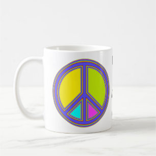 Caneca De Café holiES - sinal colorido PEACE + suas ideias