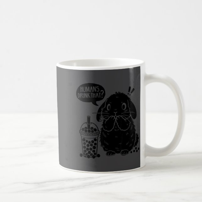 Caneca De Café Holland Lop Rabbit And Boba Tea Funny Bunny Bubble (Direita)