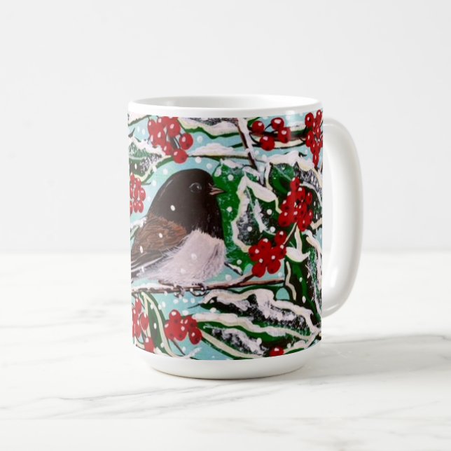 Caneca De Café Holly Berry Junco Cup (Frente Esquerda)