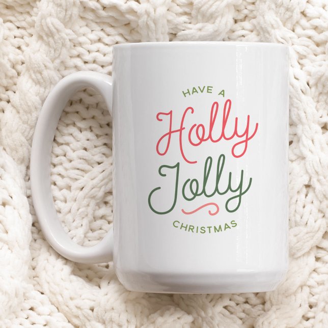 Caneca De Café Holly Jolly Christmas (Criador carregado)