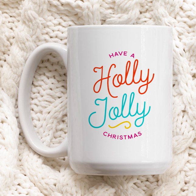 Caneca De Café Holly Jolly Christmas (Criador carregado)