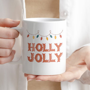 Caneca De Café Holly Jolly Coffee Tea Christmas Winter Xmas