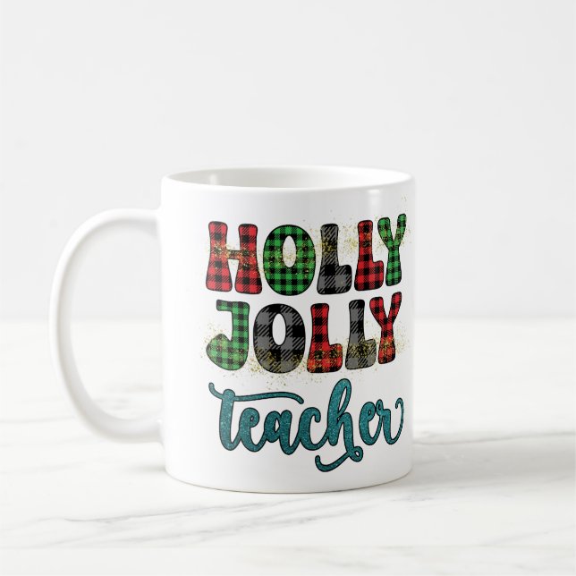 Caneca De Café Holly Jolly Professora Apreciação de Natal Present (Esquerda)