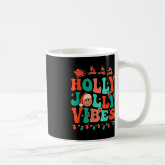 Caneca De Café Holly Retro Groovy Natal Jolly Vibes Papais noeis 