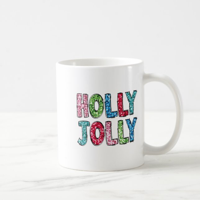Caneca De Café Holly Xmas Jolly Vibes Groovy Retro Hipe Natal (Direita)