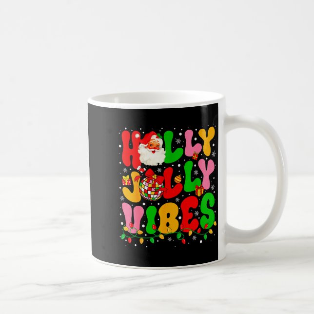 Caneca De Café Holly Xmas Jolly Vibes Santa Christmas Lights Disc (Direita)