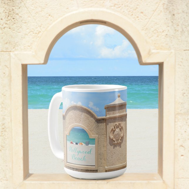 Caneca De Café Hollywood Beach Florida Broadwalk Oceanview (Criador carregado)