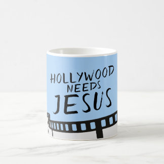 Caneca De Café Hollywood precisa de Jesus em azul