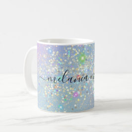 Caneca De Café Holographic Glam Glitter Elegante Esmaga Rapariga