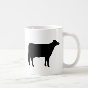 Caneca De Café Holstein Cow Silhouettes   Animal da Fazenda do pa