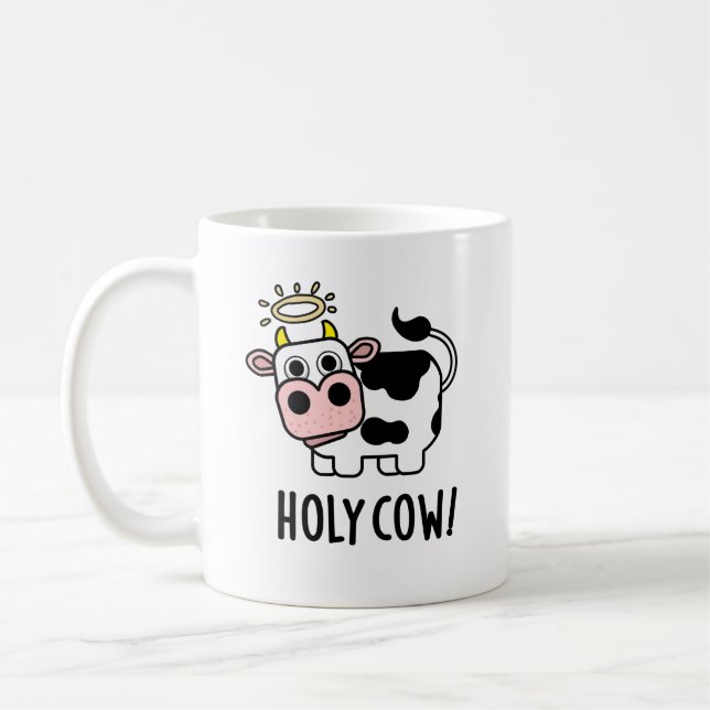 Caneca De Café Holy Cow Funny Holy Animal Pun (Esquerda)