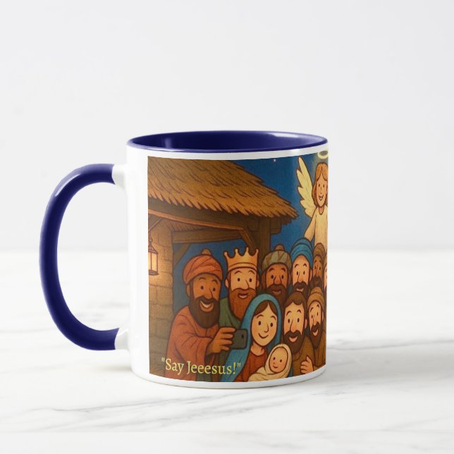 Caneca de Café Holy Night Selfie Natal 330ml (Esquerda)