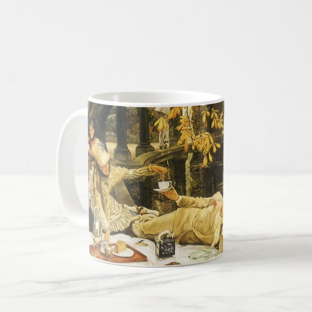 Caneca De Café Holyday, o piquenique de James Tissot, Arte Vitori (Frente Esquerda)