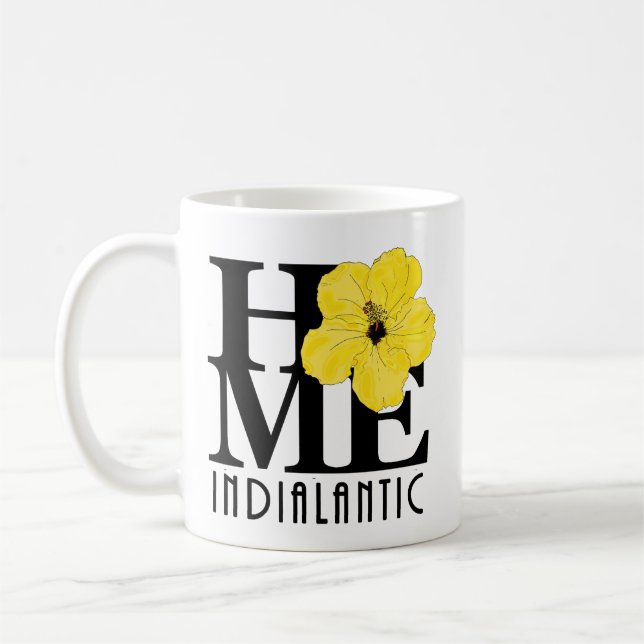 Caneca De Café HOME Indialantic Yellow Hibiscus 11oz (Esquerda)
