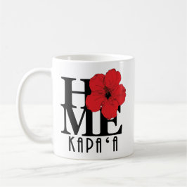 Caneca De Café HOME Kapa`a Hawaii Red Hibiscus 11oz