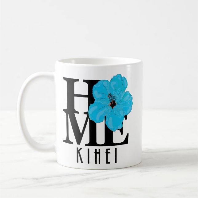 Caneca De Café HOME Kihei Blue Hibiscus 11oz (Esquerda)