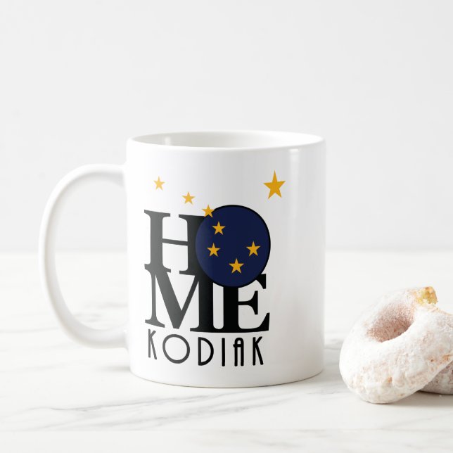 Caneca De Café HOME Kodiak Alaska (Com Donut)