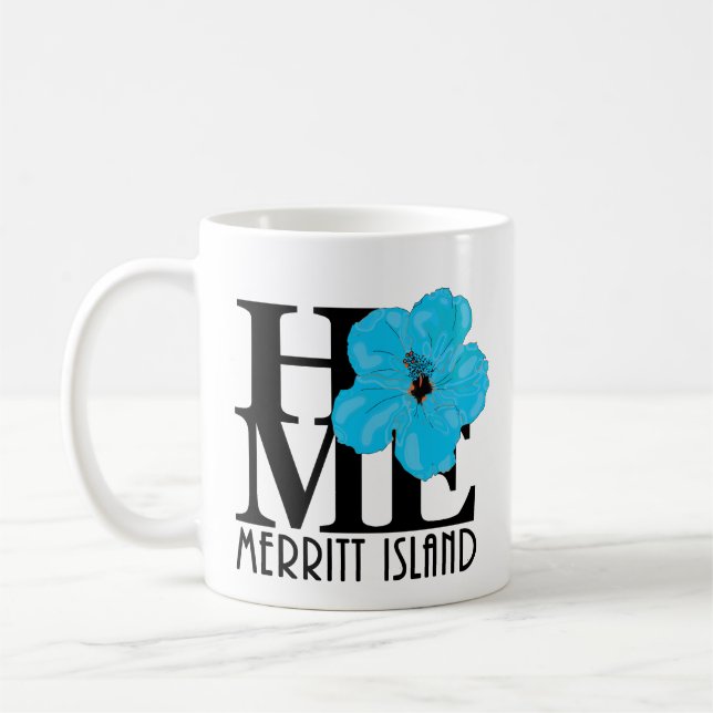 Caneca De Café HOME Merritt Island 11oz hibiscus azul (Esquerda)