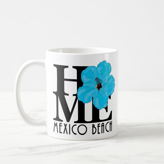 Caneca De Café HOME Mexico Beach Blue Hibiscus 11oz (Esquerda)