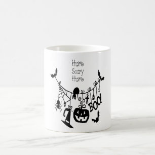 Caneca De Café Home Scary Home Bats Pumpkin, Black Cat, Voodoo