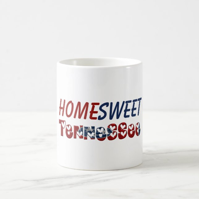 Caneca De Café Home Sweet Estado do Tennessee Flag Hearts (Centro)