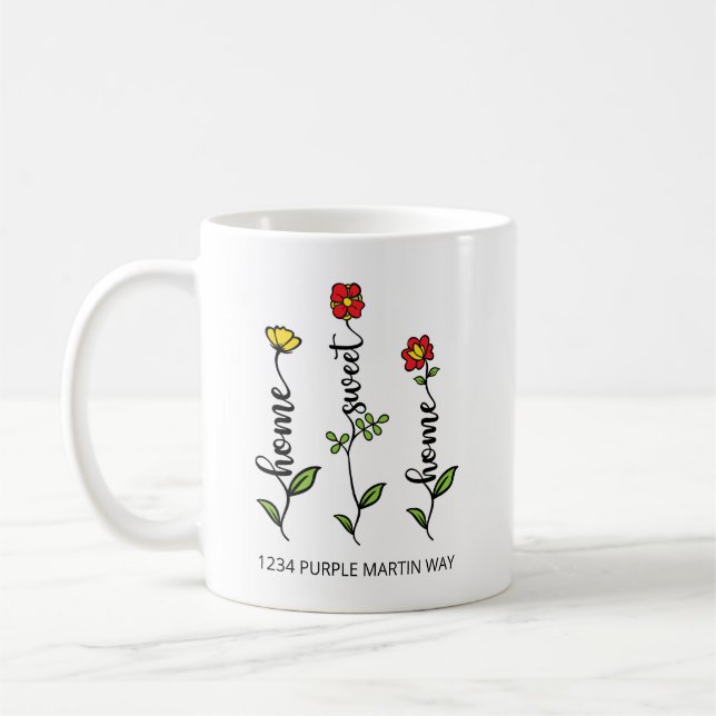 Caneca De Café Home Sweet Home Flower (Esquerda)