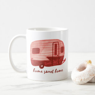 Caneca De Café HOME SWEET HOME Vintage Trailers de Watercolor RVs
