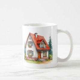 Caneca De Café Home Sweet Home Watercolor Cottage — Casa Fria