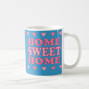 Caneca De Café Home Sweet Mug: Vermelho, Polkas Brancos e Gingham
