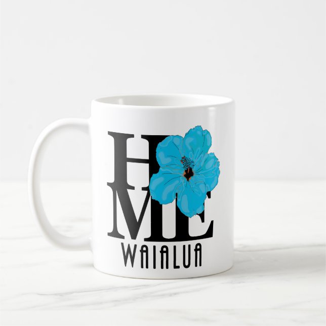 Caneca De Café HOME Waialua Blue Hibiscus 11oz (Esquerda)