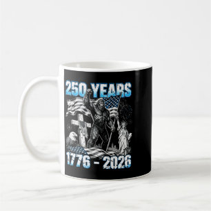Caneca De Café Homem 250 Anos EUA 1776 2026 Patriótico Dom Pé Gra