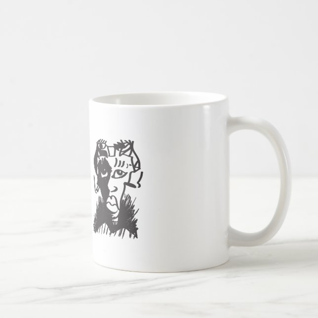 Caneca De Café Homem Africano Desenhando Engraçado Citação Clássi (Direita)