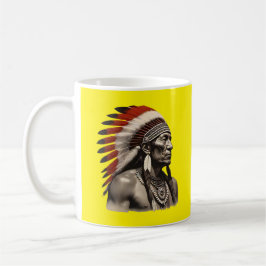 Caneca De Café Homem Americano Nativo - Trabalho de arte Tribal N