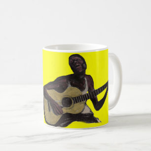 Caneca De Café homem azul que canta os azuis