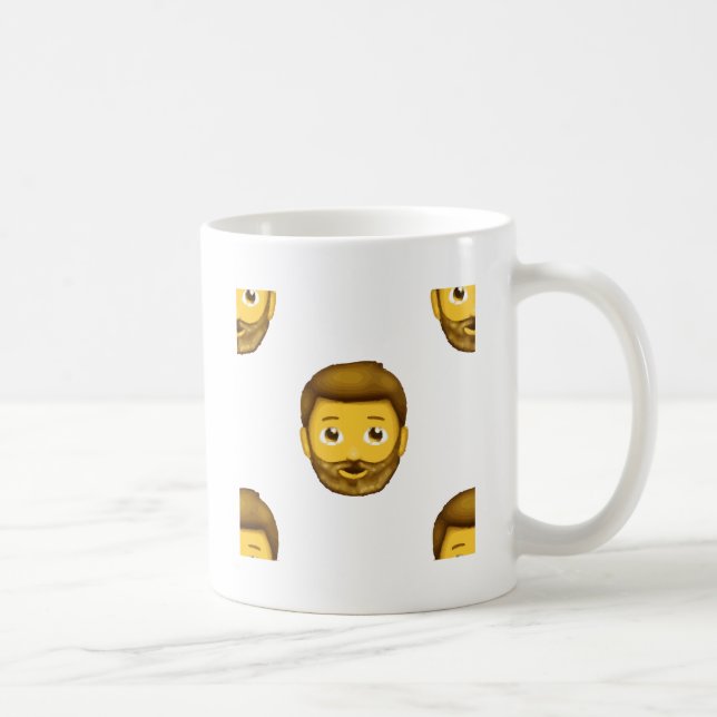 Caneca De Café homem barbudo emoji (Direita)