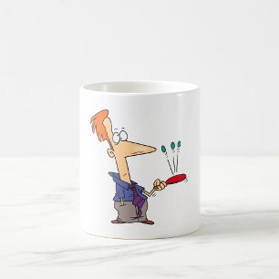 Caneca De Café Homem Batendo Bolas Em Um Bat