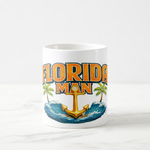 Caneca De Café Homem da Flórida   Casa de Praia Divertida para Ma