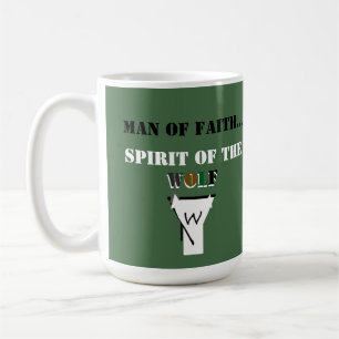 Caneca De Café Homem de Fé ... Espírito da Camisa do Lobo