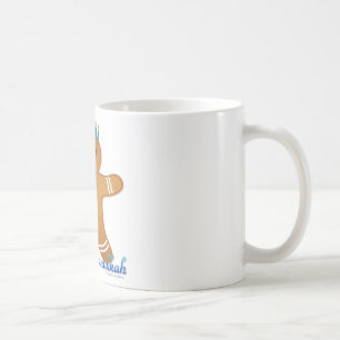 Caneca De Café Homem de gengibre da Menorá de Hanukkah feliz