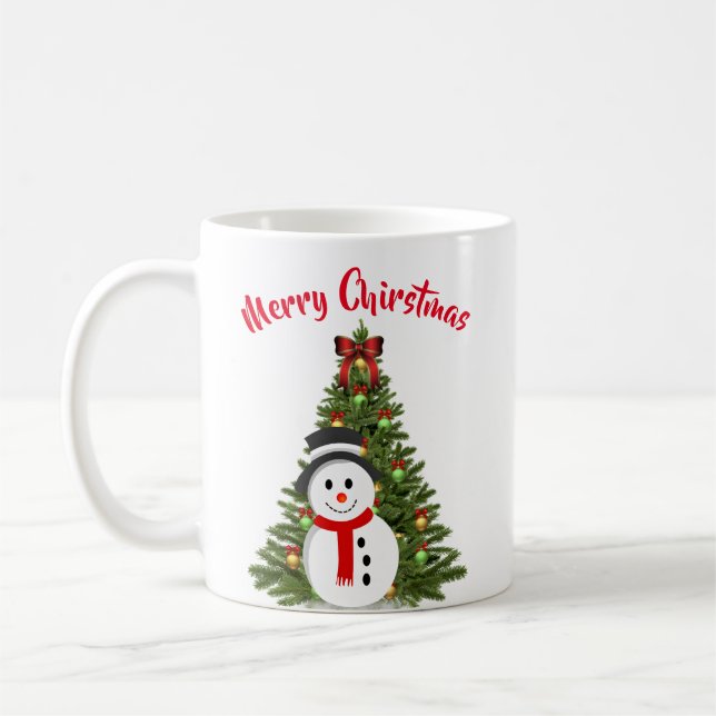 Caneca de Café Homem de Neve e Árvore de Natal (Esquerda)