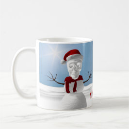 Caneca De Café Homem de neve engraçado cabeça de crânio. Personal