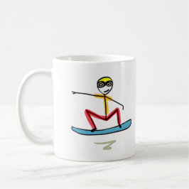 Caneca De Café Homem de Neve no Snowboard
