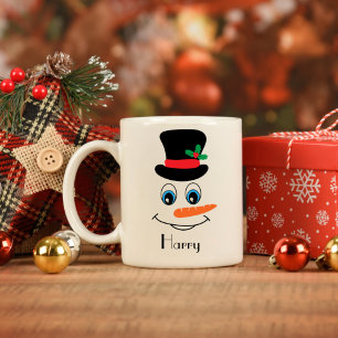 Caneca De Café Homem De Neve Personalizado Com Tofat